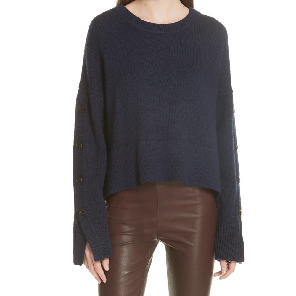 GREY Jason Wu Aquila Button Sleeve Merino Wool Sweater